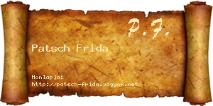 Patsch Frida névjegykártya